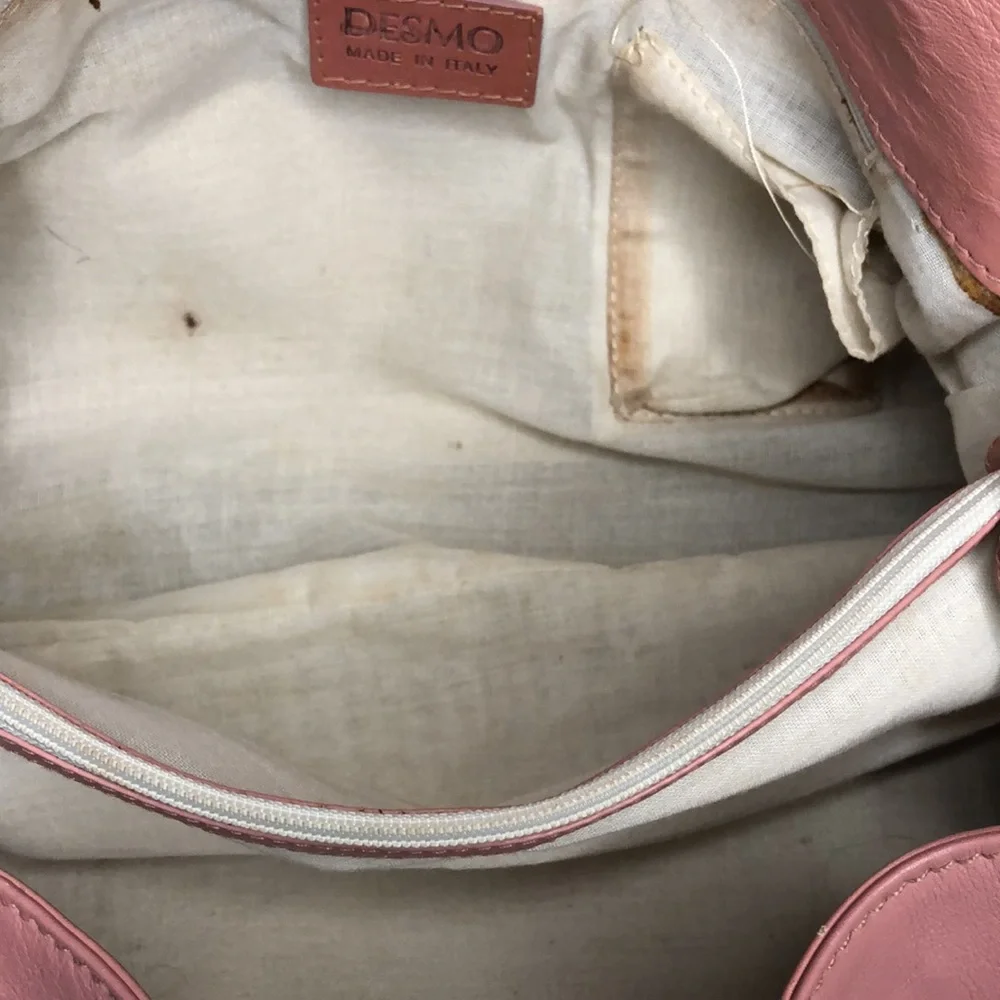 Women's Pink Leather Satchel Shoulder Bag